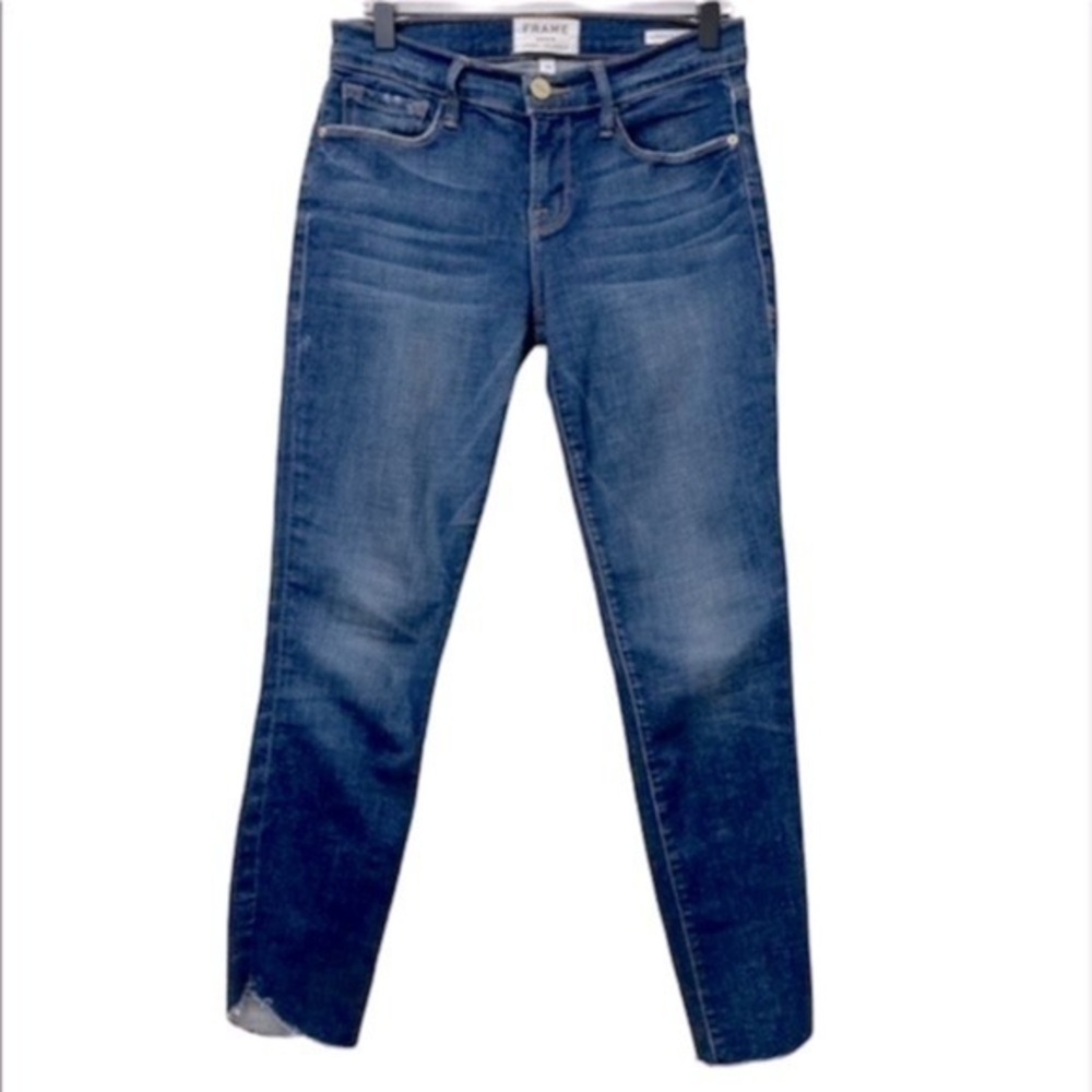Frame Le Skinny De Jeanne Crop Jeans Raw Hem